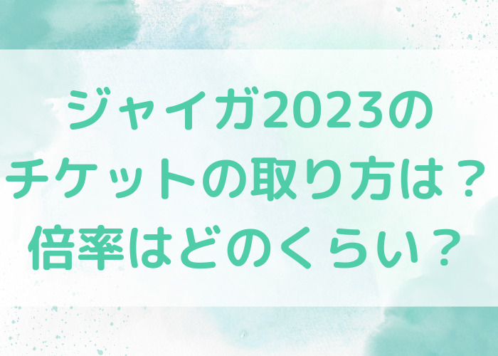 全商品オープニング価格 ジャイガ2023 チケット 7月23日 一日券 大人 2